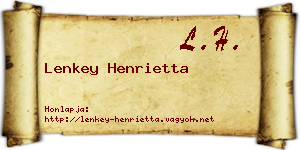 Lenkey Henrietta névjegykártya